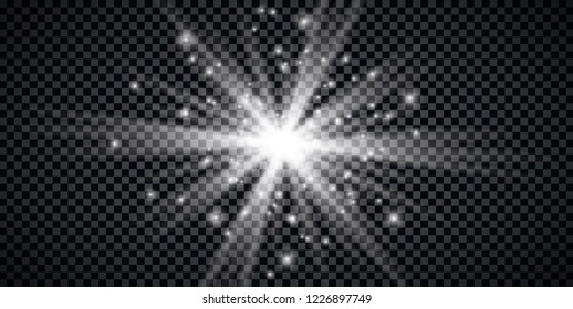 Glow light effect. Star burst with sparkles.Sun.