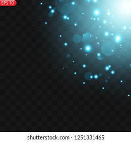 Glow light effect. Star burst with sparkles. Golden glowing lights