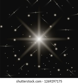 Glow light effect. Star burst with sparkles.Sun.