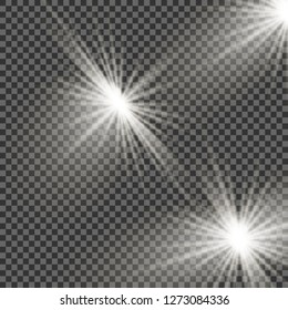 Glow light effect. Star burst with sparkles.Sun.