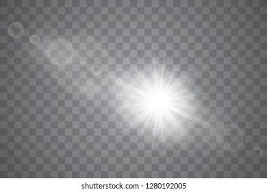 Glow light effect. Star burst with sparkles. Sun. Vector illustration.