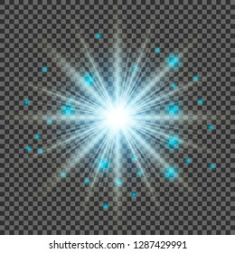 Glow light effect. Star burst with sparkles.Sun.