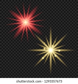 Glow light effect. Star burst with sparkles.Sun