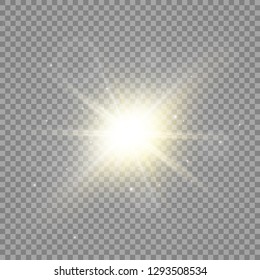 Glow light effect. Star burst with sparkles.Sun. Vector illustration