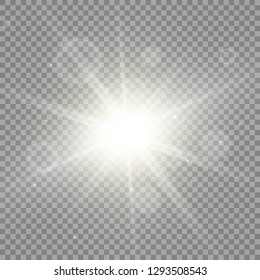 Glow light effect. Star burst with sparkles.Sun. Vector illustration