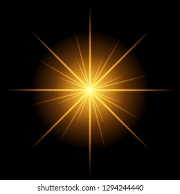 Glow light effect. Star burst with sparkles.Sun