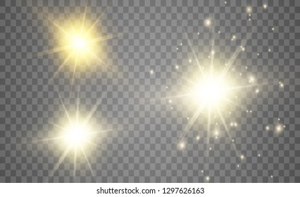 Glow light effect. Star burst with sparkles.Sun. Vector illustration