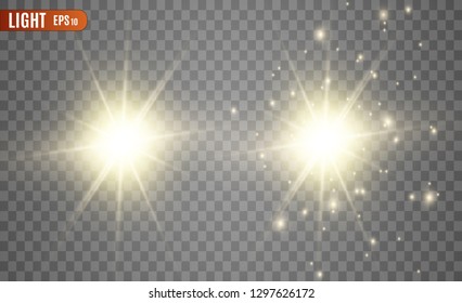 Glow light effect. Star burst with sparkles.Sun. Vector illustration