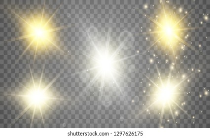 Glow light effect. Star burst with sparkles.Sun. Vector illustration