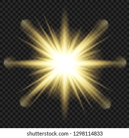 Glow light effect. Star burst with sparkles.Sun