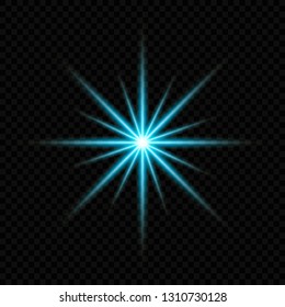 Glow light effect. Star burst with sparkles.Sun