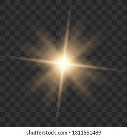 Glow light effect. Star burst with sparkles.Sun