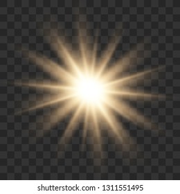 Glow light effect. Star burst with sparkles.Sun