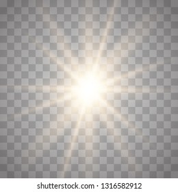 Glow light effect. Star burst with sparkles.Sun
