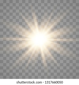 Glow light effect. Star burst with sparkles.Sun