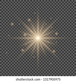 Glow light effect. Star burst with sparkles.Sun 