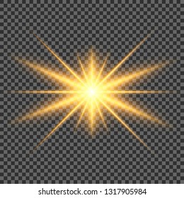 Glow light effect. Star burst with sparkles.Sun 
