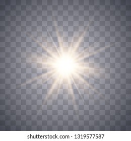 Glow light effect. Star burst with sparkles.Sun