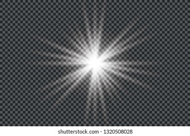 Glow light effect. Star burst with sparkles.Sun