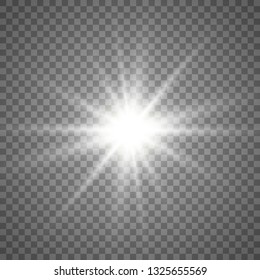 Glow light effect. Star burst with sparkles.Sun. Vector illustration