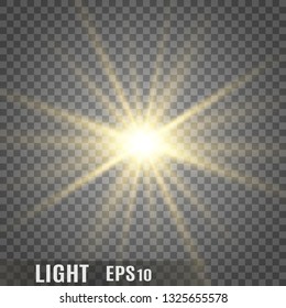 Glow light effect. Star burst with sparkles.Sun. Vector illustration