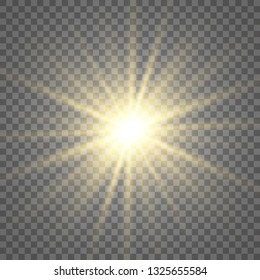 Glow light effect. Star burst with sparkles.Sun. Vector illustration