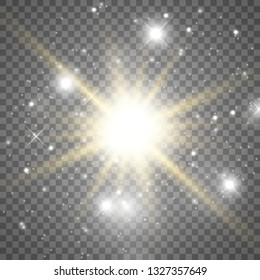 Glow light effect. Star burst with sparkles.Sun. Vector illustration