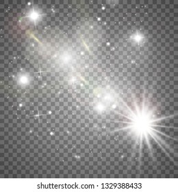 Glow light effect. Star burst with sparkles.Sun. Vector illustration 