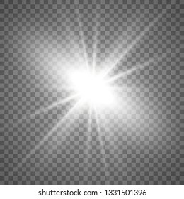 Glow light effect. Star burst with sparkles.Sun. Vector illustration
