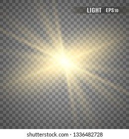 Glow light effect. Star burst with sparkles.Sun. Vector illustration