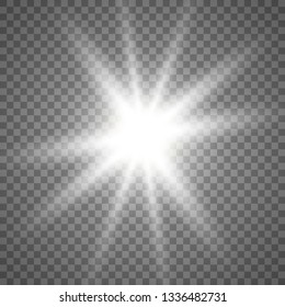 Glow light effect. Star burst with sparkles.Sun. Vector illustration