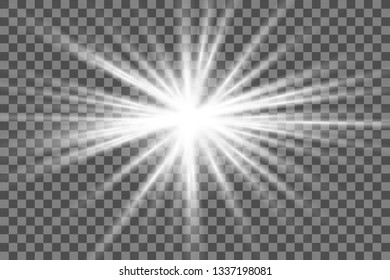 Glow light effect. Star burst with sparkles.Sun