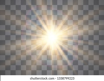 Glow light effect. Star burst with sparkles. Sun. Vector illustration.