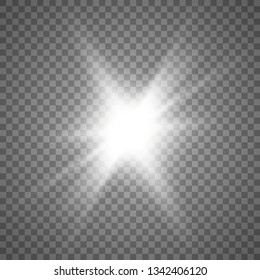 Glow light effect. Star burst with sparkles.Sun. Vector illustration