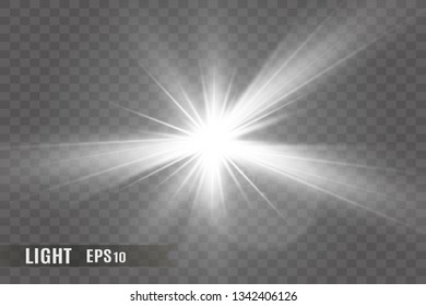 Glow light effect. Star burst with sparkles.Sun. Vector illustration
