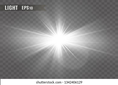 Glow light effect. Star burst with sparkles.Sun. Vector illustration