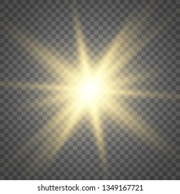 Glow light effect. Star burst with sparkles.Sun. Vector illustration