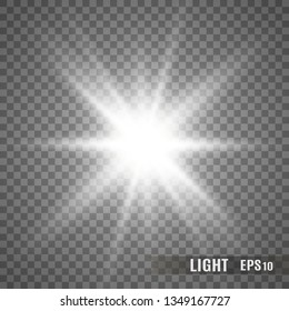 Glow light effect. Star burst with sparkles.Sun. Vector illustration
