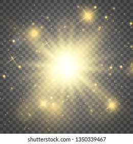 Glow light effect. Star burst with sparkles.Sun. Vector illustration
