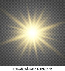 Glow light effect. Star burst with sparkles.Sun. Vector illustration