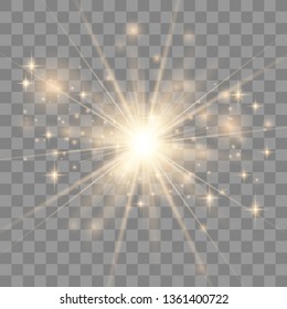Glow light effect. Star burst with sparkles. Vector illustration.Glowing light burst explosion with transparent. Vector illustration for cool effect decoration with ray sparkles. Bright star.