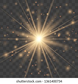 Glow light effect. Star burst with sparkles. Vector illustration.Glowing light burst explosion with transparent. Vector illustration for cool effect decoration with ray sparkles. Bright star.