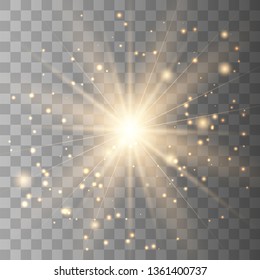 Glow light effect. Star burst with sparkles. Vector illustration.Glowing light burst explosion with transparent. Vector illustration for cool effect decoration with ray sparkles. Bright star.