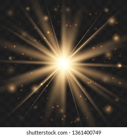 Glow light effect. Star burst with sparkles. Vector illustration.Glowing light burst explosion with transparent. Vector illustration for cool effect decoration with ray sparkles. Bright star.