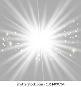 Glow light effect. Star burst with sparkles. Vector illustration.Glowing light burst explosion with transparent. Vector illustration for cool effect decoration with ray sparkles. Bright star.