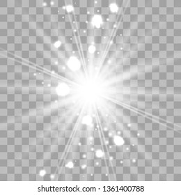 Glow light effect. Star burst with sparkles. Vector illustration.Glowing light burst explosion with transparent. Vector illustration for cool effect decoration with ray sparkles. 

