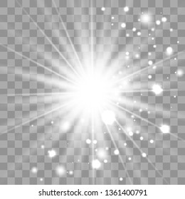 Glow light effect. Star burst with sparkles. Vector illustration.Glowing light burst explosion with transparent. Vector illustration for cool effect decoration with ray sparkles. 
