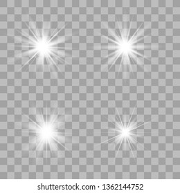 Glow light effect. Star burst with sparkles. Vector illustration.Glowing light burst explosion with transparent. Vector illustration for cool effect decoration with ray sparkles. 
