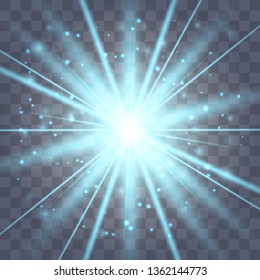 Glow light effect. Star burst with sparkles. Vector illustration.Glowing light burst explosion with transparent. Vector illustration for cool effect decoration with ray sparkles. Bright star.