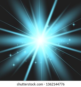 Glow light effect. Star burst with sparkles. Vector illustration.Glowing light burst explosion with transparent. Vector illustration for cool effect decoration with ray sparkles. Bright star.